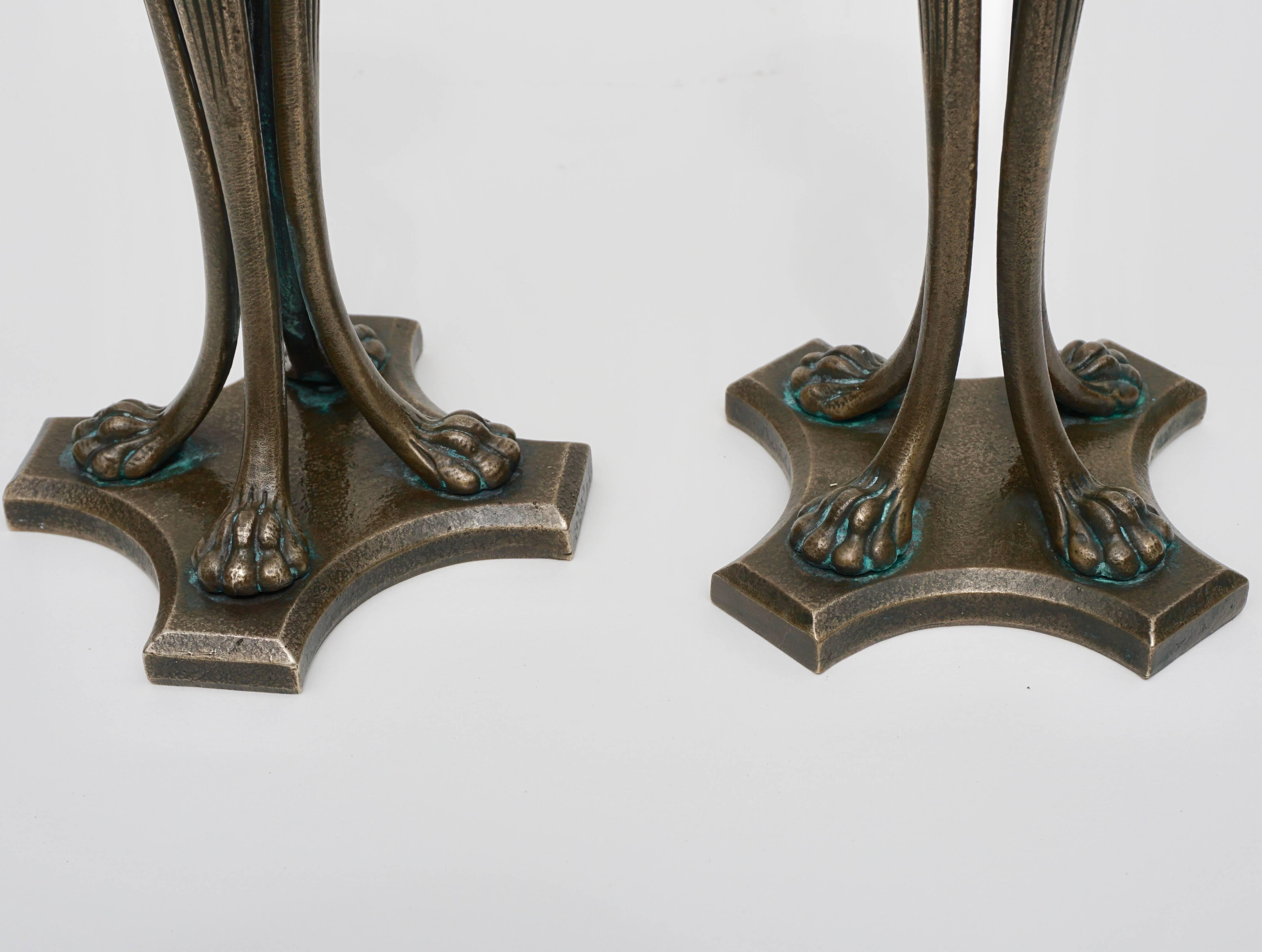 art nouveau candle holders