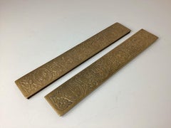 Pair Tiffany Studios Zodiac Pattern Blotter Ends in Bronze