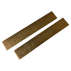 Paar Tiffany Studios Zodiac Muster Blotter Ends in Bronze