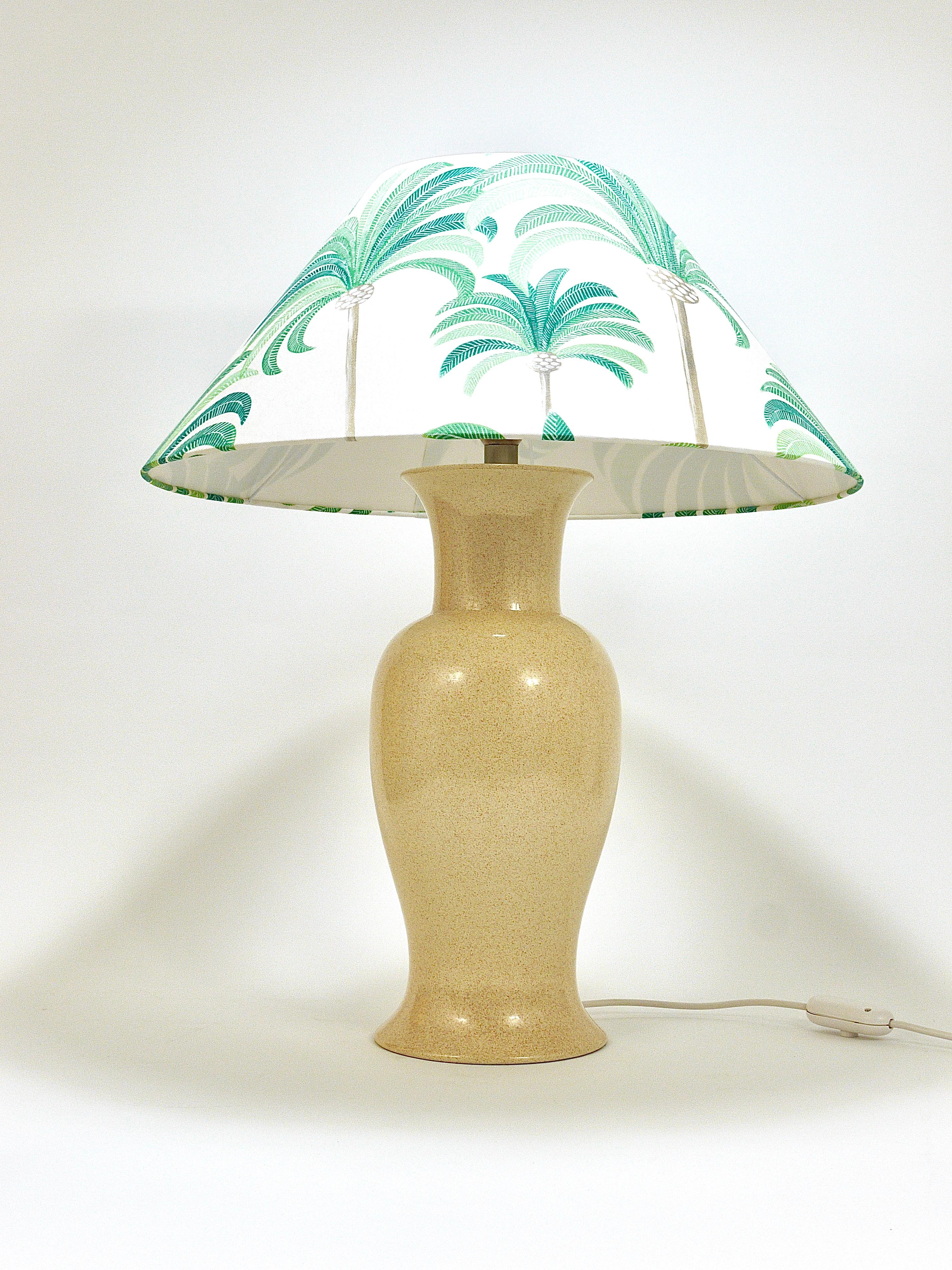 Pair Tommaso Barbi Riviera Palm Tree 1970s Table Lamps With Matching Pillows For Sale 9