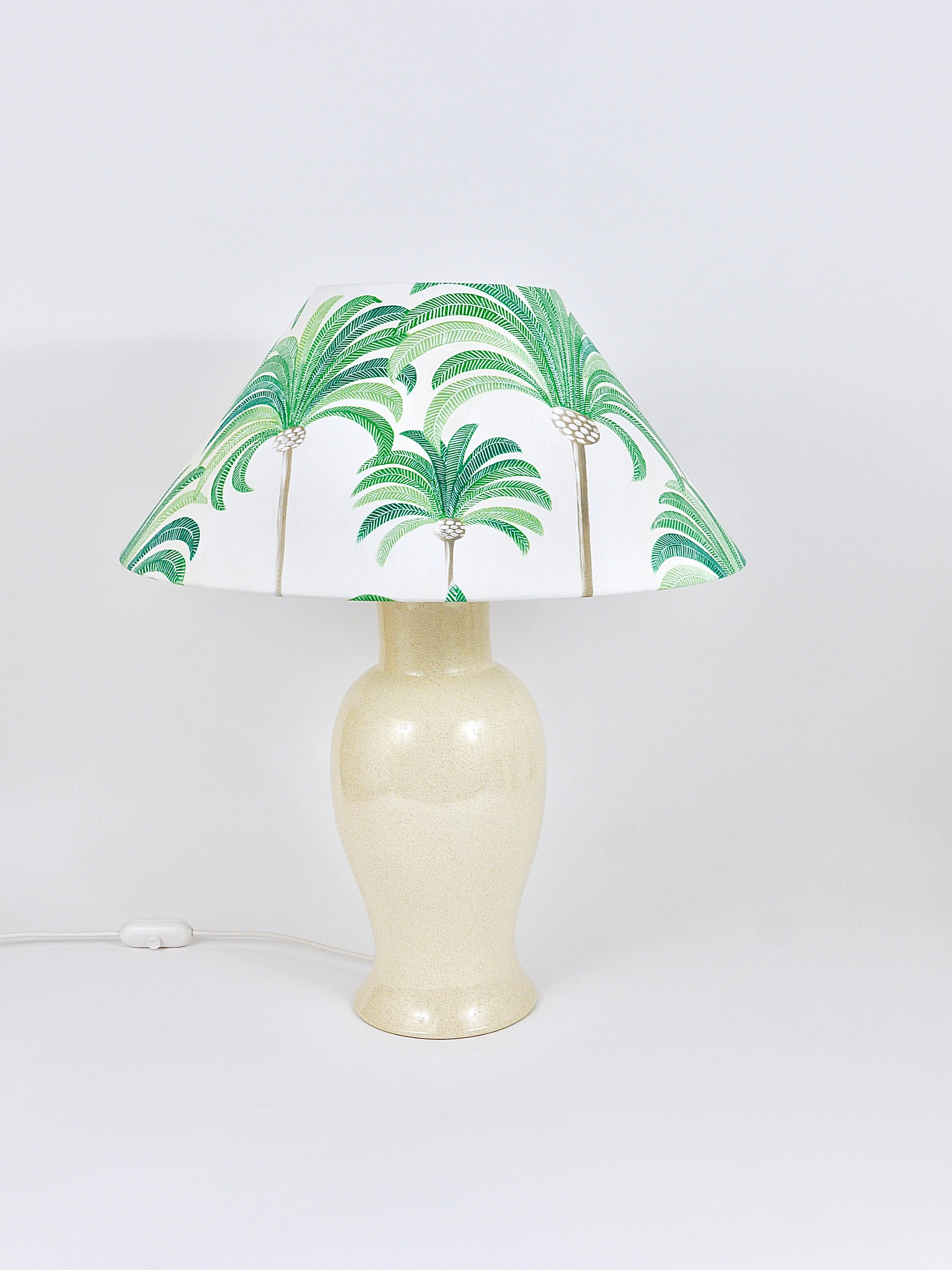 Pair Tommaso Barbi Riviera Palm Tree 1970s Table Lamps With Matching Pillows In Good Condition For Sale In Vienna, AT