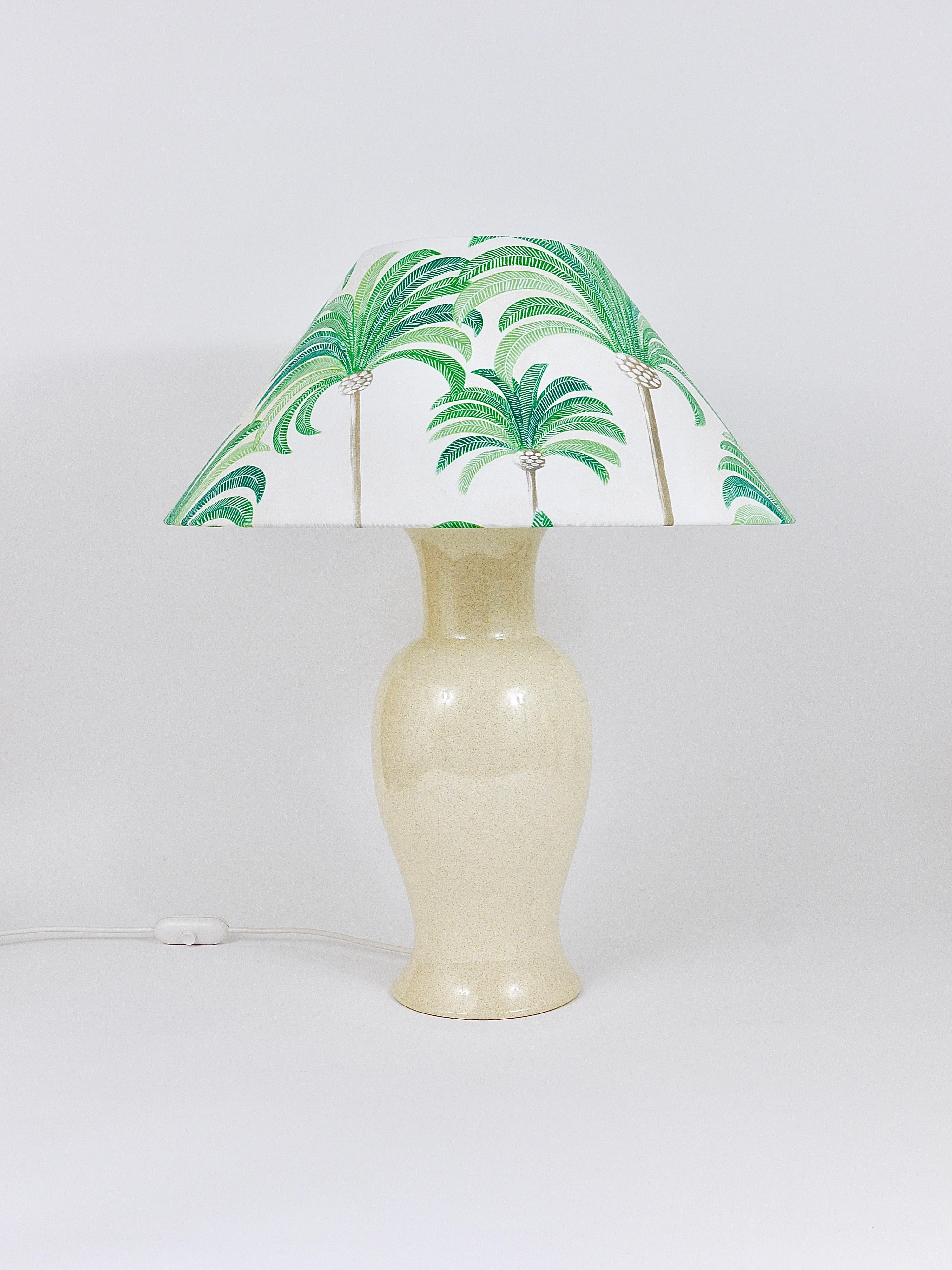 20th Century Pair Tommaso Barbi Riviera Palm Tree 1970s Table Lamps With Matching Pillows For Sale