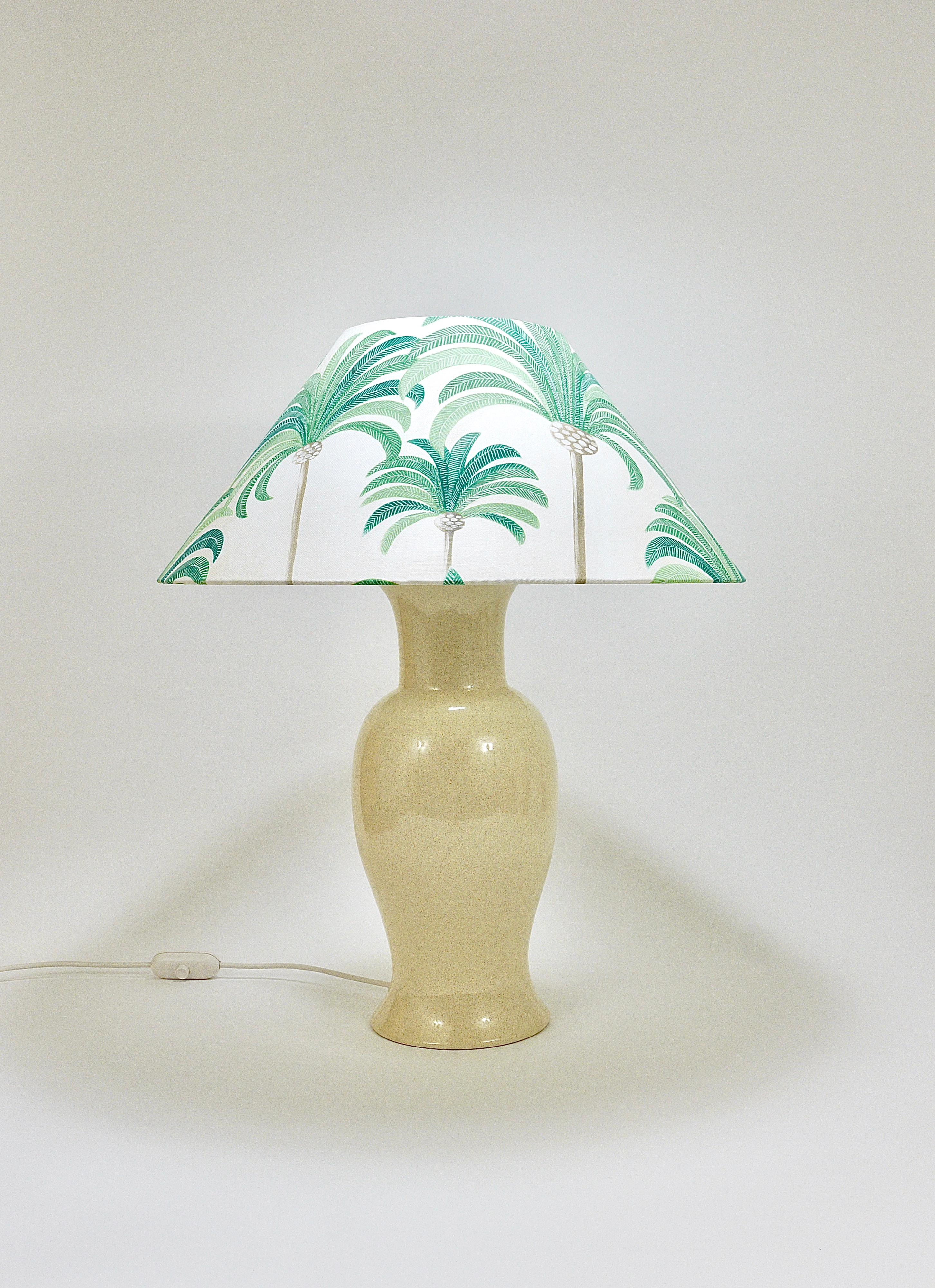 Pair Tommaso Barbi Riviera Palm Tree 1970s Table Lamps With Matching Pillows For Sale 1