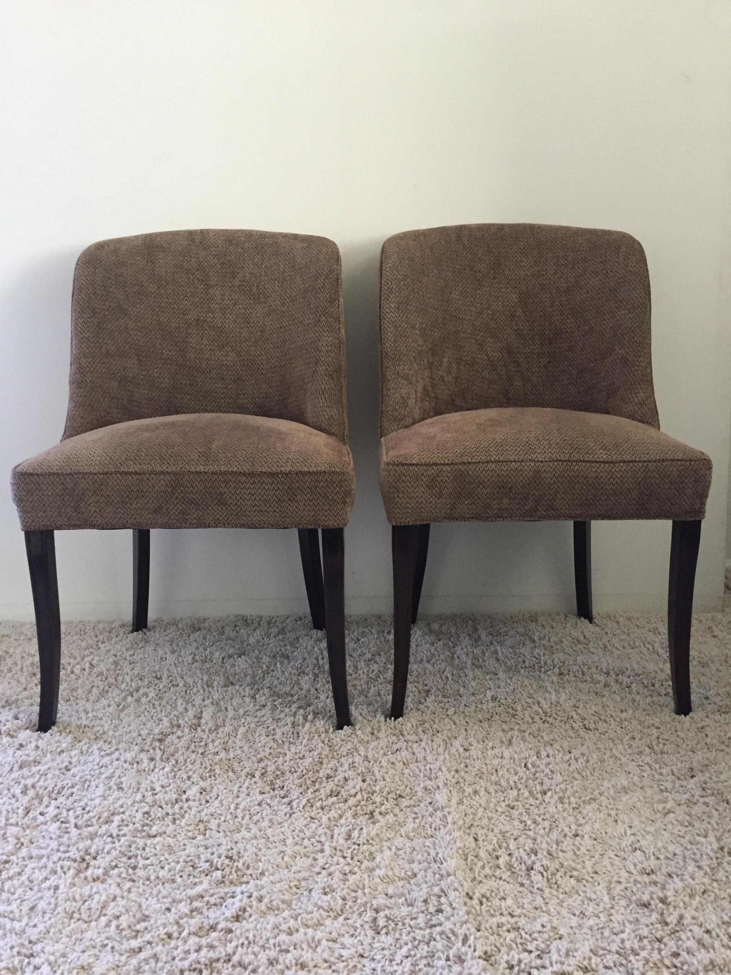 Mid-Century Modern Pair of Tommi Parzinger Chairs/ Captains Dining Chairs Charek Modern For Sale