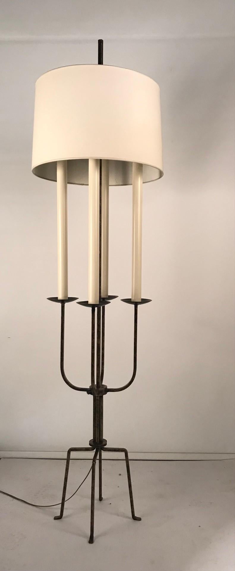 Iron Pair Tommi Parzinger of Floor Lamps For Sale
