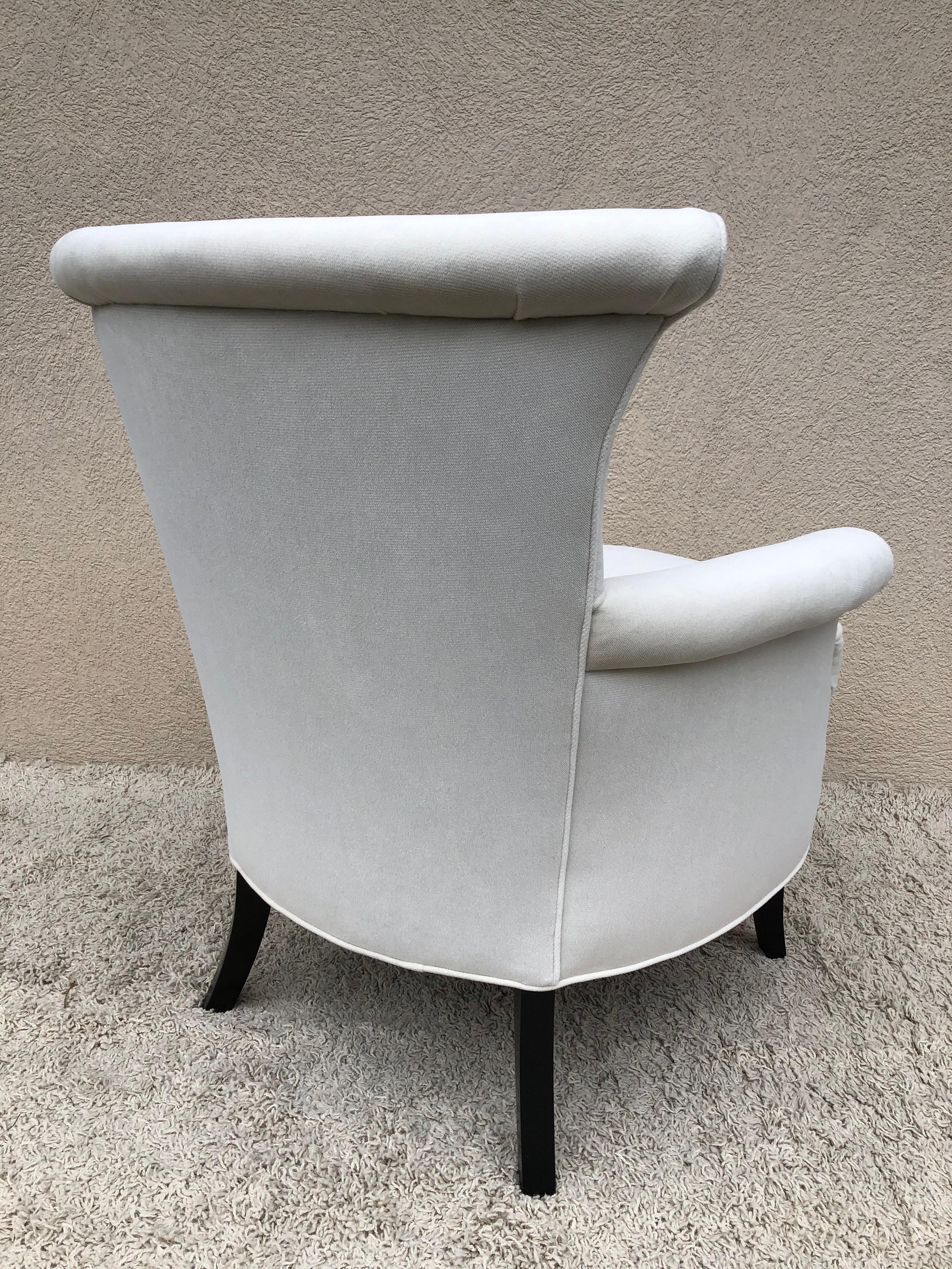 Pair of Tommi Parzinger Petite Slipper Chairs/ Club Arm Chairs For Sale 2