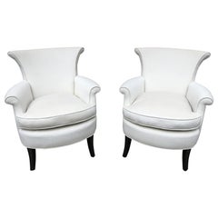Pair of Tommi Parzinger Petite Slipper Chairs/ Club Arm Chairs