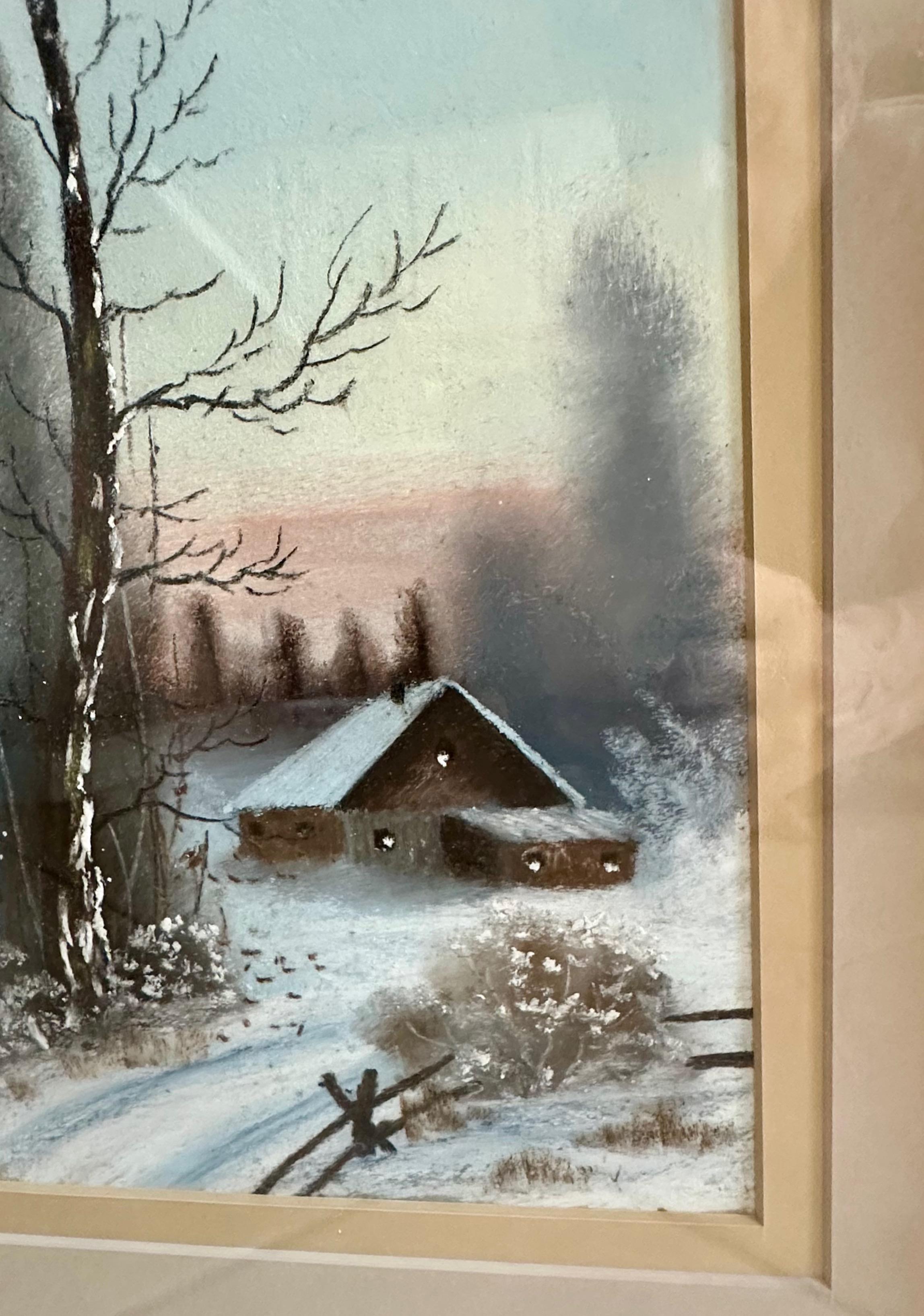 Coppia di dipinti di paesaggi a pastello tonalisti di William Henry Chandler in vendita 1