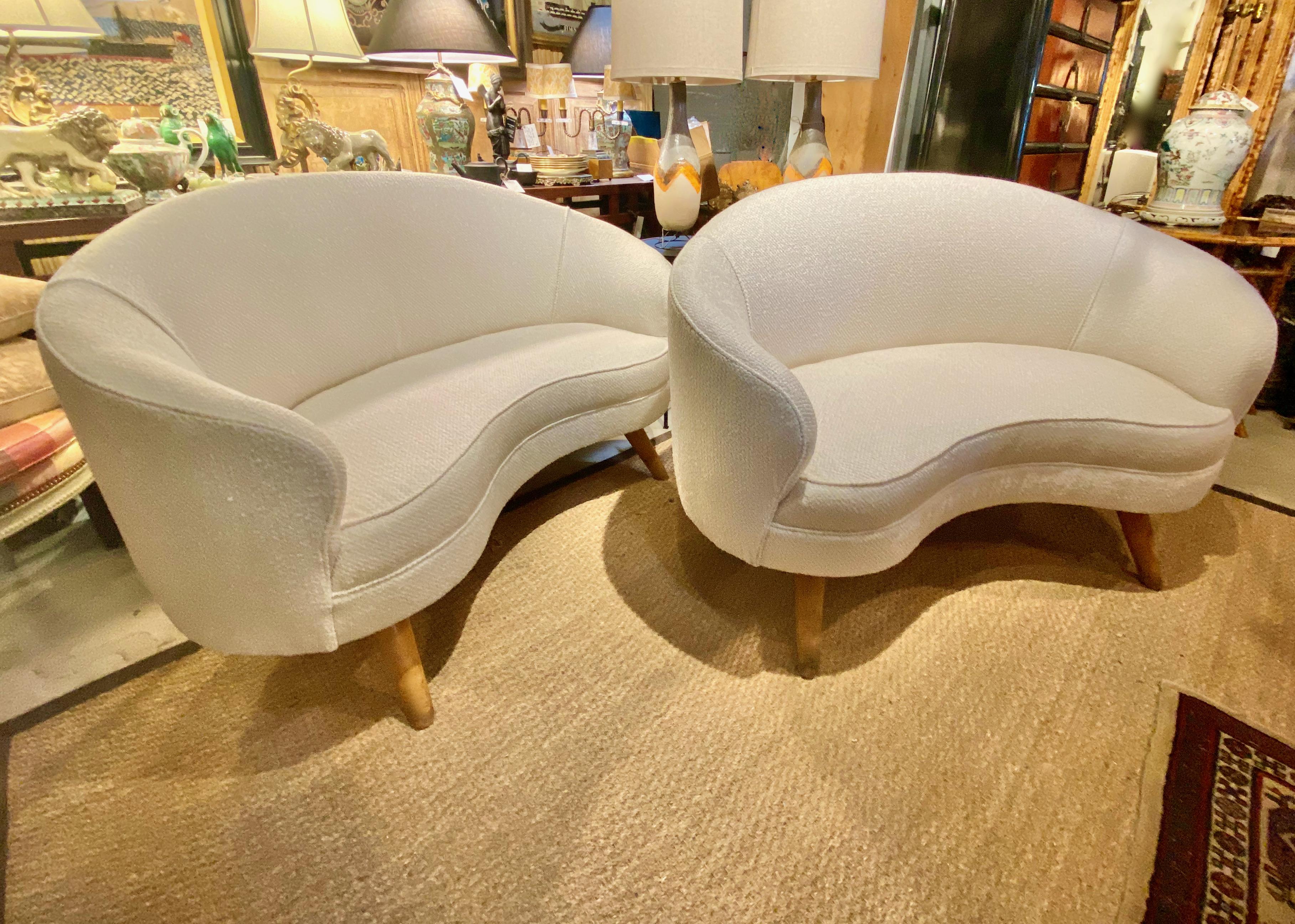 small curved sofas