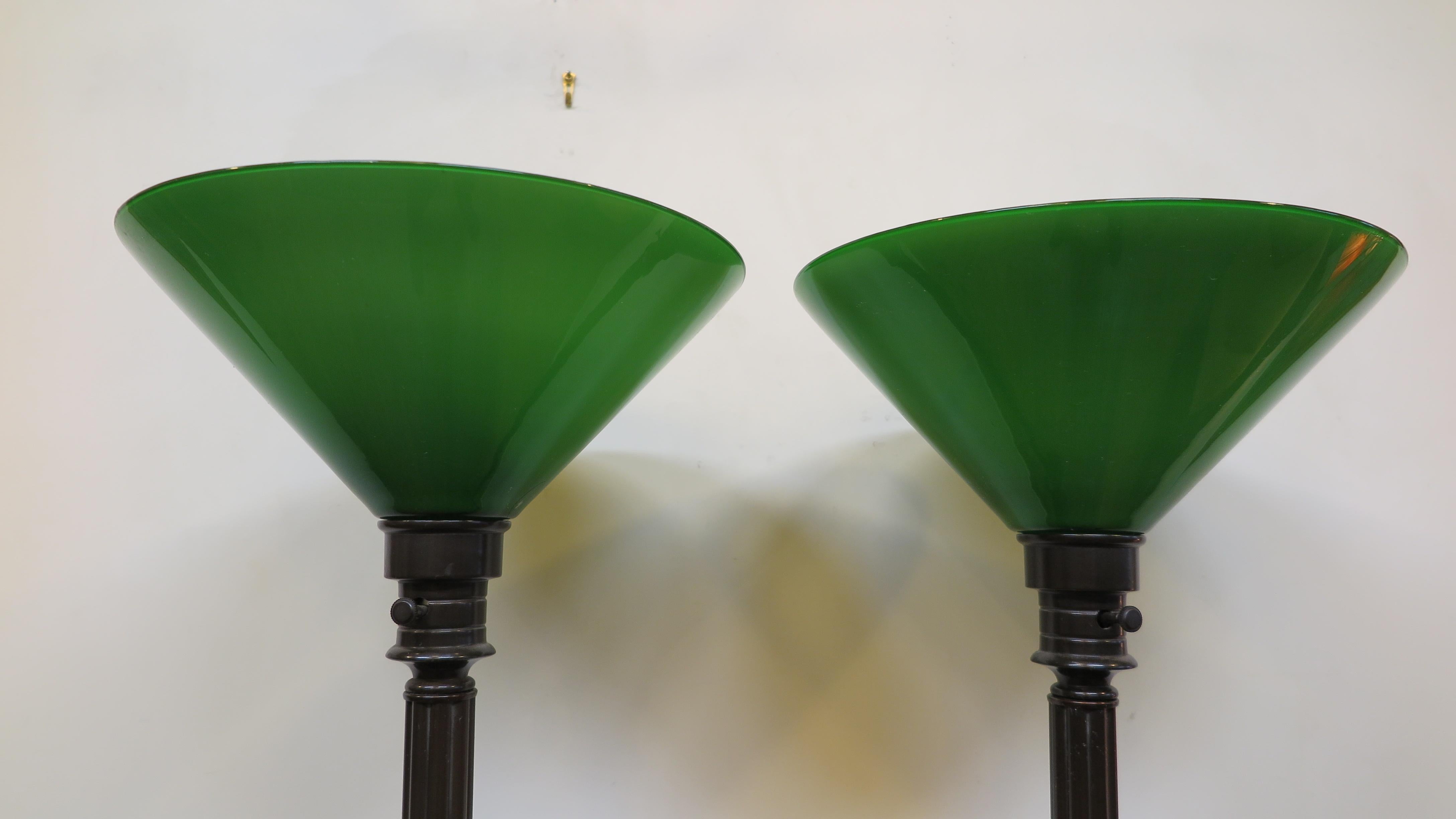 Art Deco Pair of Torchiere Floor Lamps