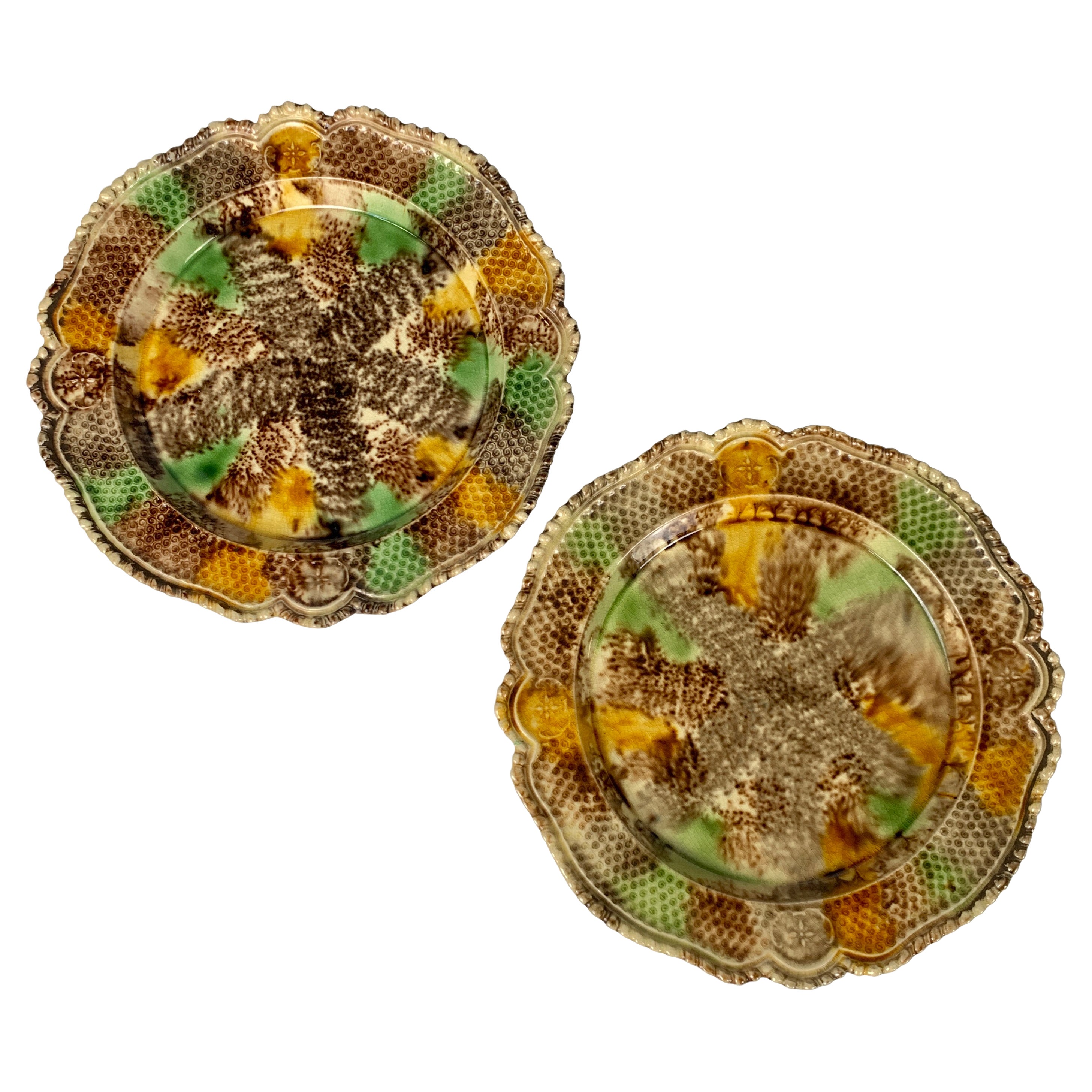 Pair Tortoiseshell Ware Called Whieldon Ware England Mid-18th Century Circa 1765