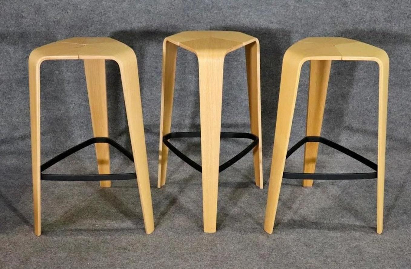 Listing is for a pair (2) of bar height stools by David Furniture. This pair of stools are from their 