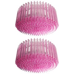 Pareja de lámparas de cristal de Triedri, Murano