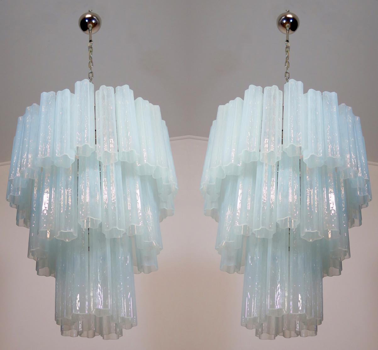 Metallo Coppia di lampadari Tronchi (48) in stile Toni Zuccheri per Venini, Murano in vendita