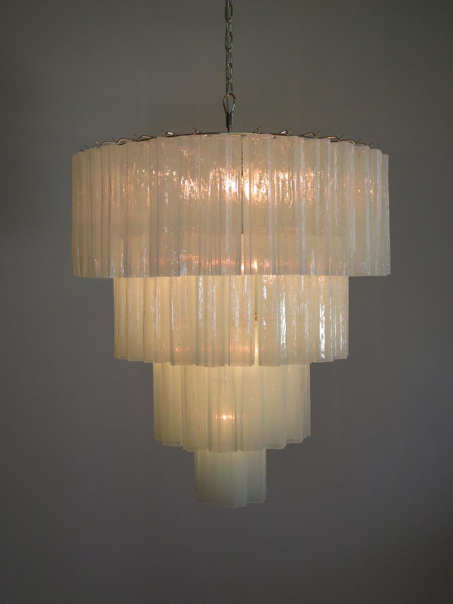 Pair of 48 Tronchi Chandeliers in Toni Zuccheri Style for Venini, Murano For Sale 4