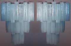 Pair of 48 Tronchi Chandeliers in Toni Zuccheri Style for Venini, Murano