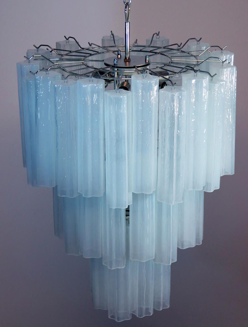 Pair of 48 Tronchi Chandeliers in Toni Zuccheri Style for Venini, Murano For Sale 1