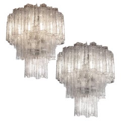 Pair Tronchi Chandeliers Murano, 1990