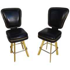 Vintage Pair of Trump Plaza Bar Stools