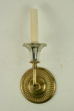 Pair of Tulips Glass Brass Sconce