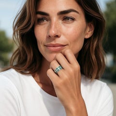 Pair Two Platinum Baguette Emeralds Diamonds 5.10 Carat Total Eternity Bands