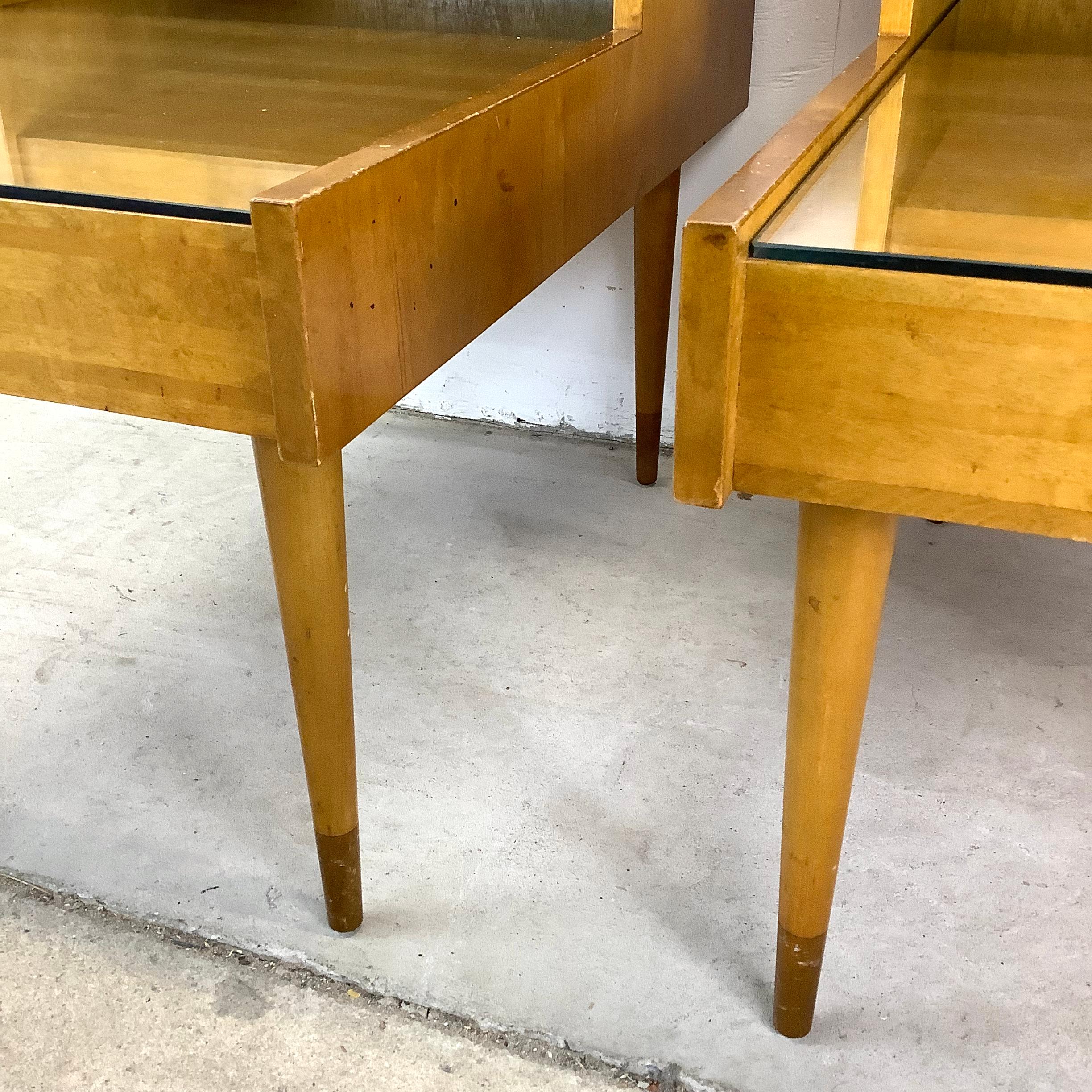 Pair Two Tier Nightstands attr. edmond spence For Sale 2