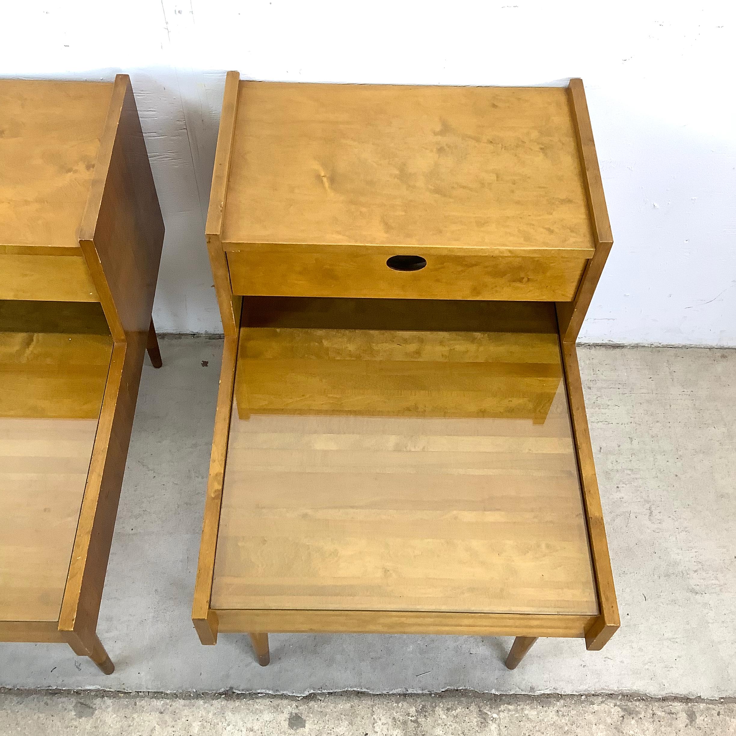 20th Century Pair Two Tier Nightstands attr. edmond spence For Sale