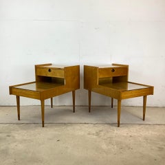 Pair Two Tier Nightstands attr. edmond spence