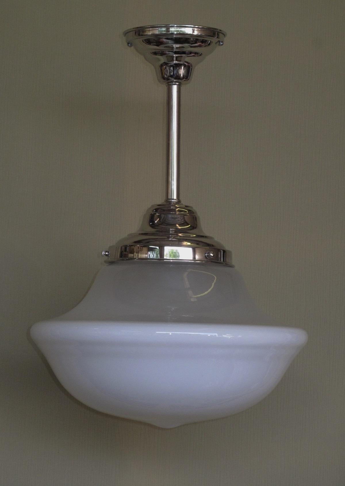 American Pair Two Tone Milk Glass Fixtures 1920s For Sale