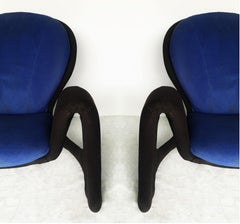 Pair of Two-Tone Modern Cantilever Ribbon Armchairs