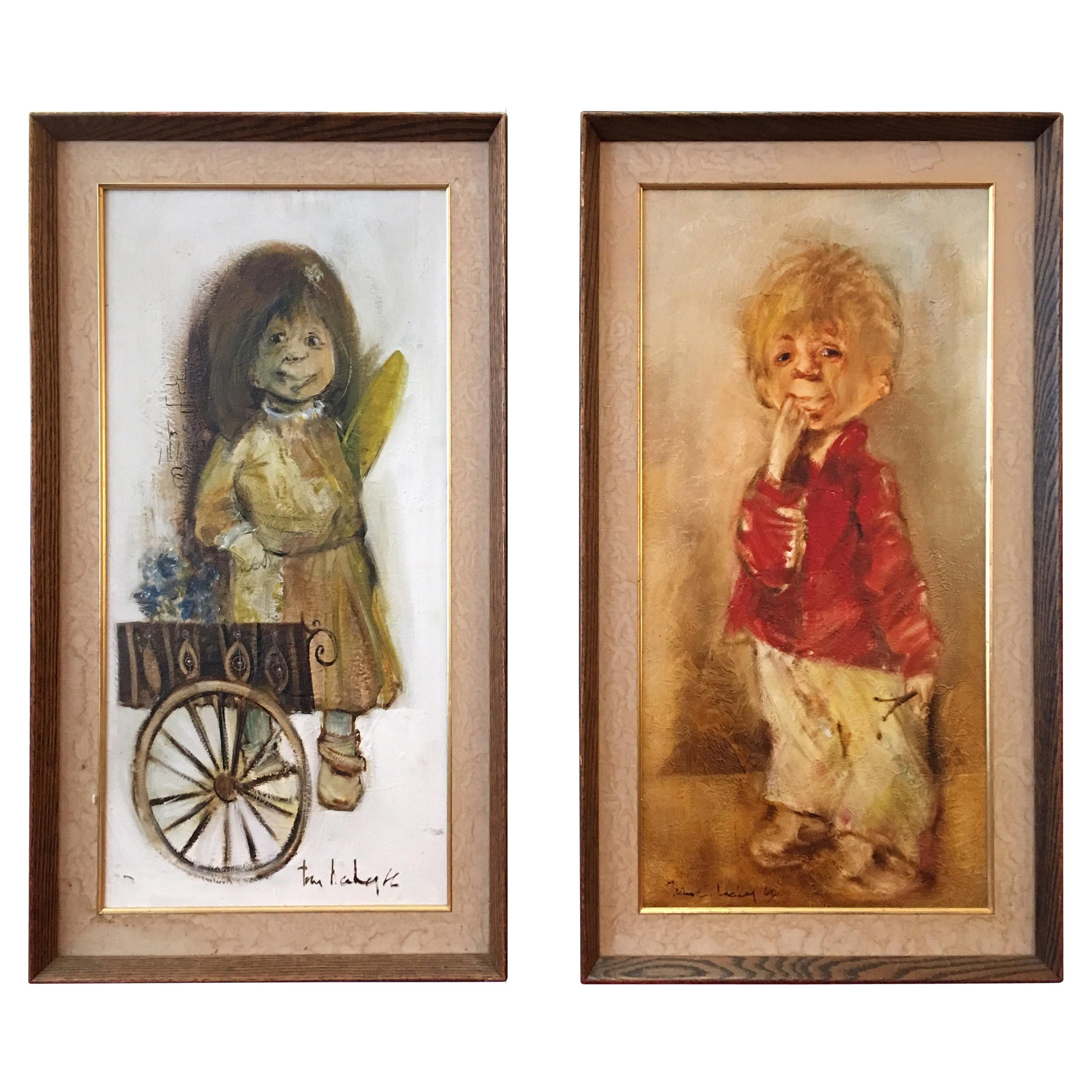 Pair of "Ugly People" Decker Paintings