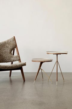 Pair of Umanoff Side Tables, Solid Walnut/ Brass-by Arthur Umanoff for Audo, H45
