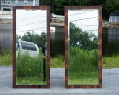 Paire de miroirs biseautés en bois de rose Altavista de Uncommon Lane, à fixer au mur 47x21