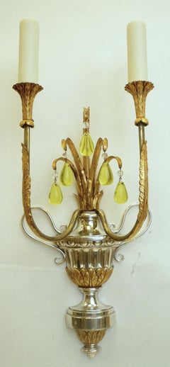 Pair of Urn Form Two-Light Sconces by E. F. Caldwell