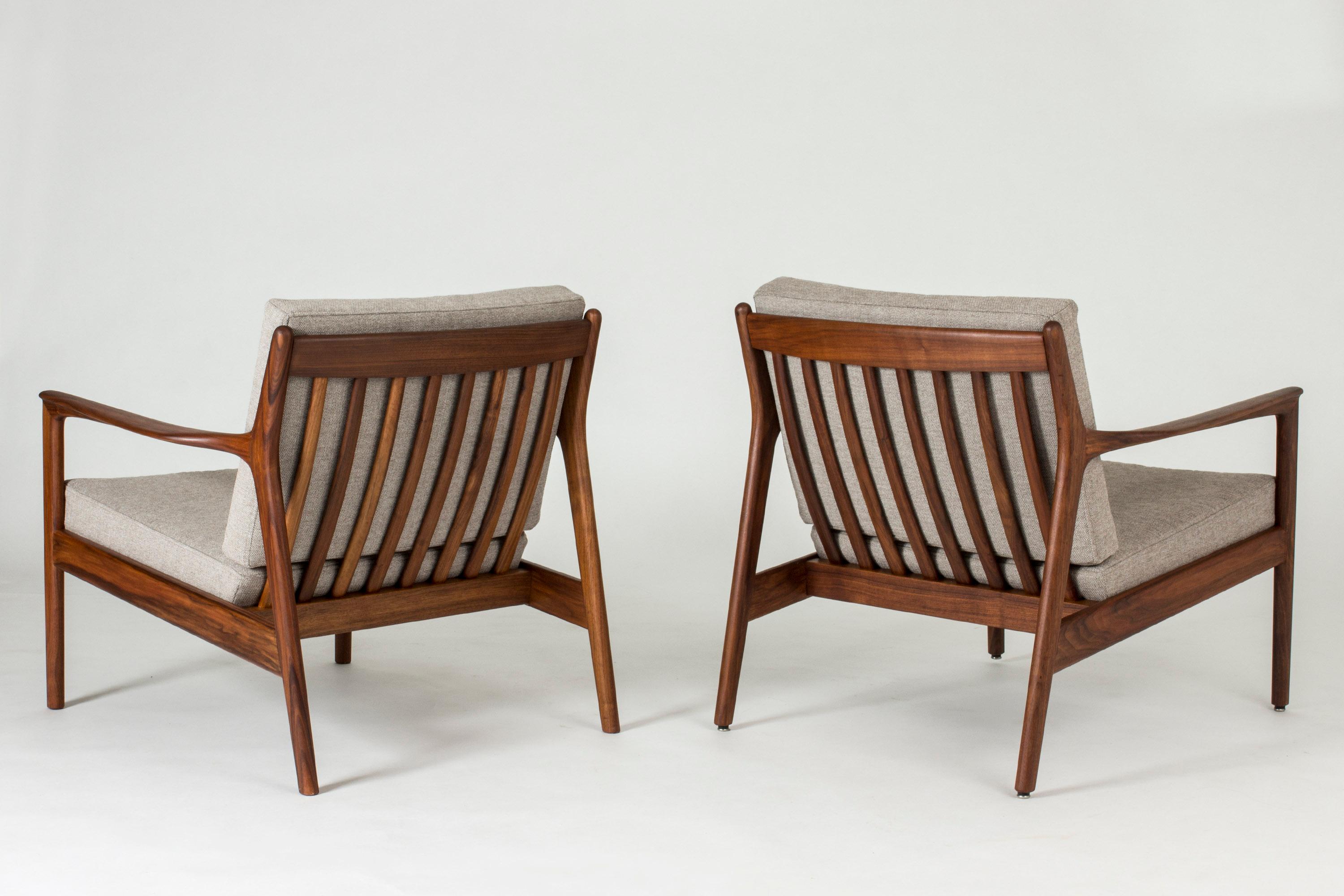 Scandinavian Modern Pair of “USA 75” Teak Lounge Chairs by Folke Ohlsson for DUX, Sweden, 1960s