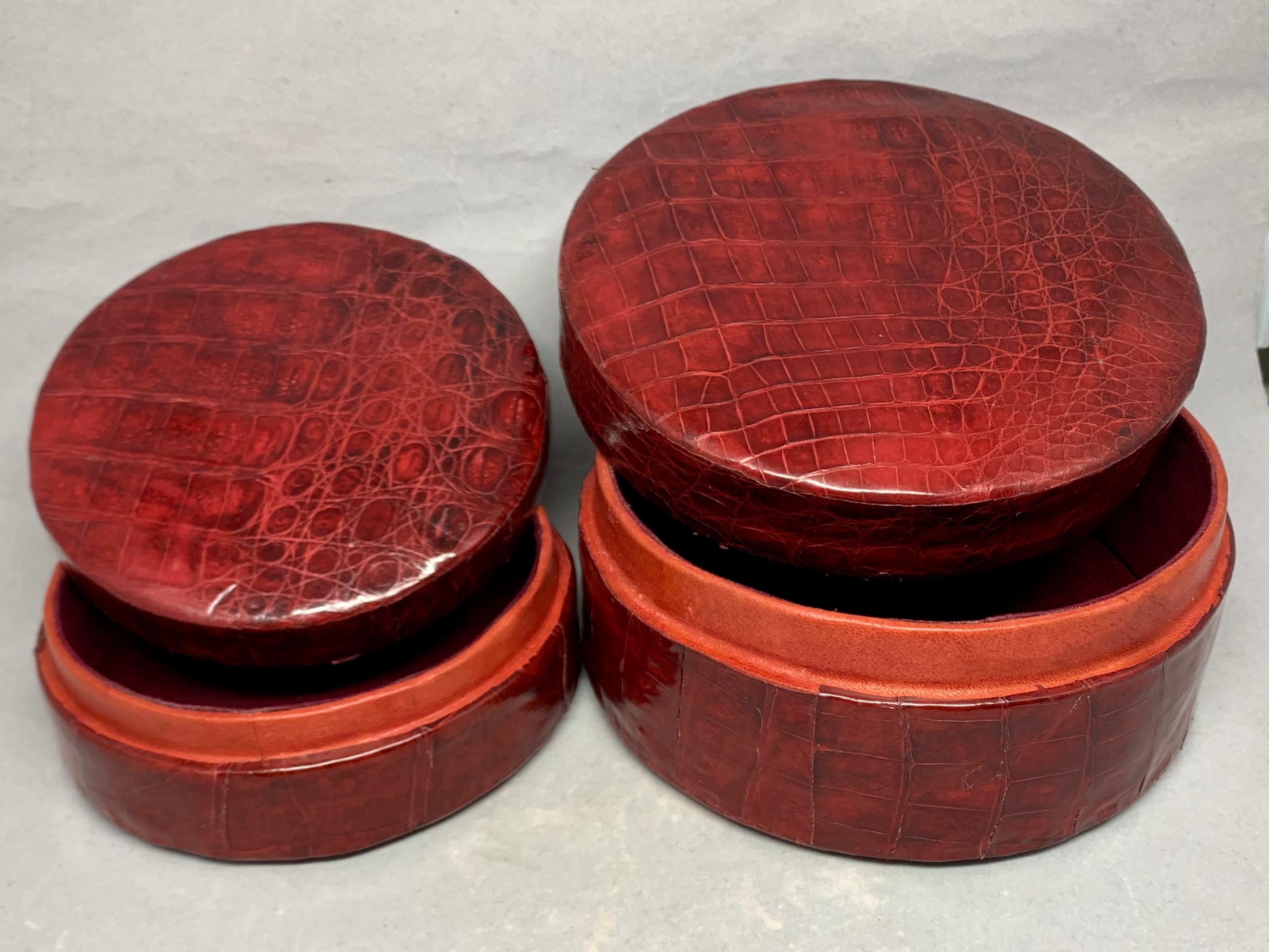 Pair Red Crocodile Nesting Boxes For Sale 5