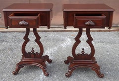 Pair Vander Ley Bros Rococo Revival Genuine Mahogany Side Tables, Circa 1920s
