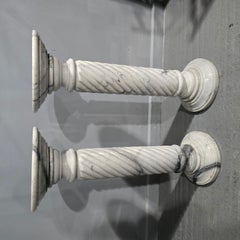 Pair Variegated Marble Columns