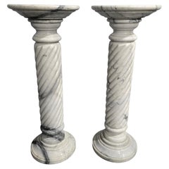 Pair Variegated Marble Columns