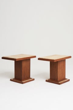 Pair Velum and Oakside Tables in the Manner of Paul Paul-dupré Lafon