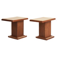 Pair Velum and Oakside Tables in the Manner of Paul Paul-dupré Lafon