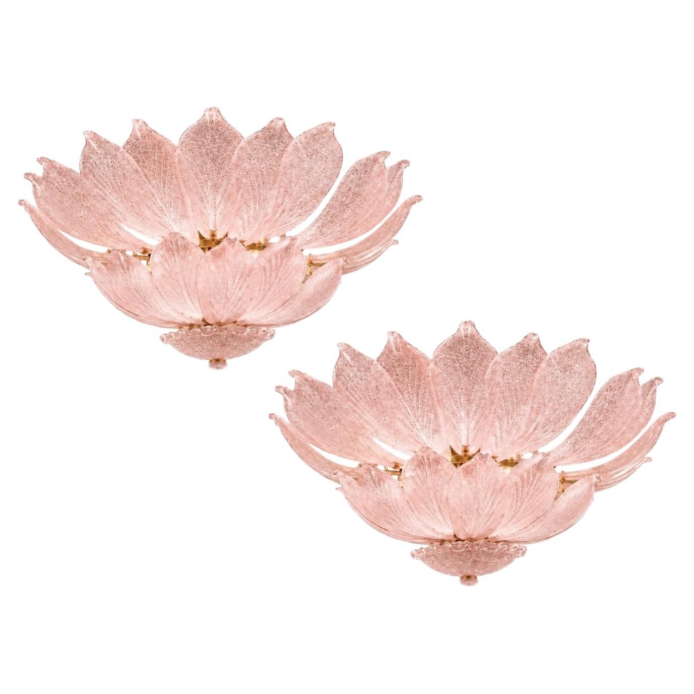 Pair Venetian Ceiling lights by Valentina Planta. Murano For Sale