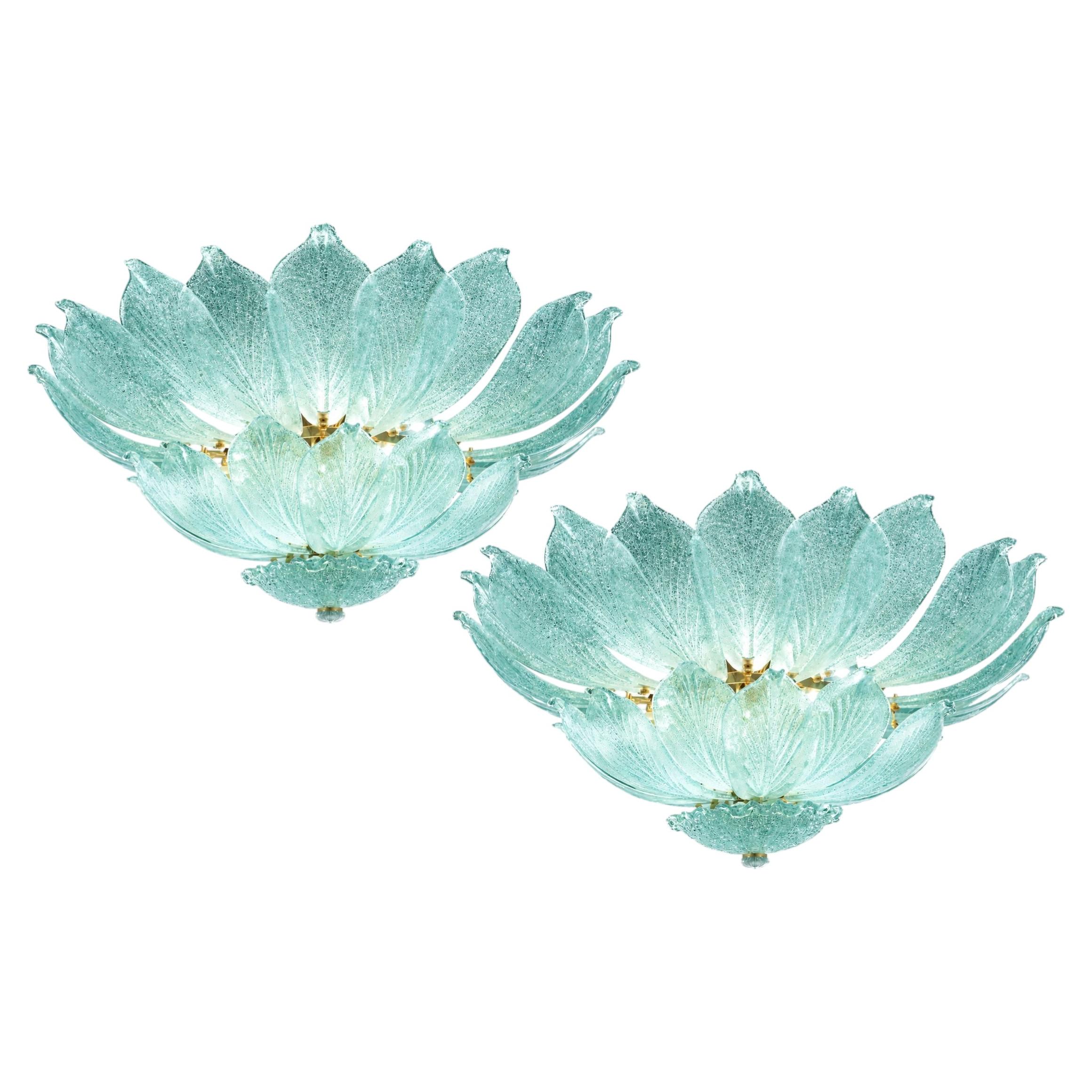 Pair Venetian Ceiling lights by Valentina Planta. Murano For Sale