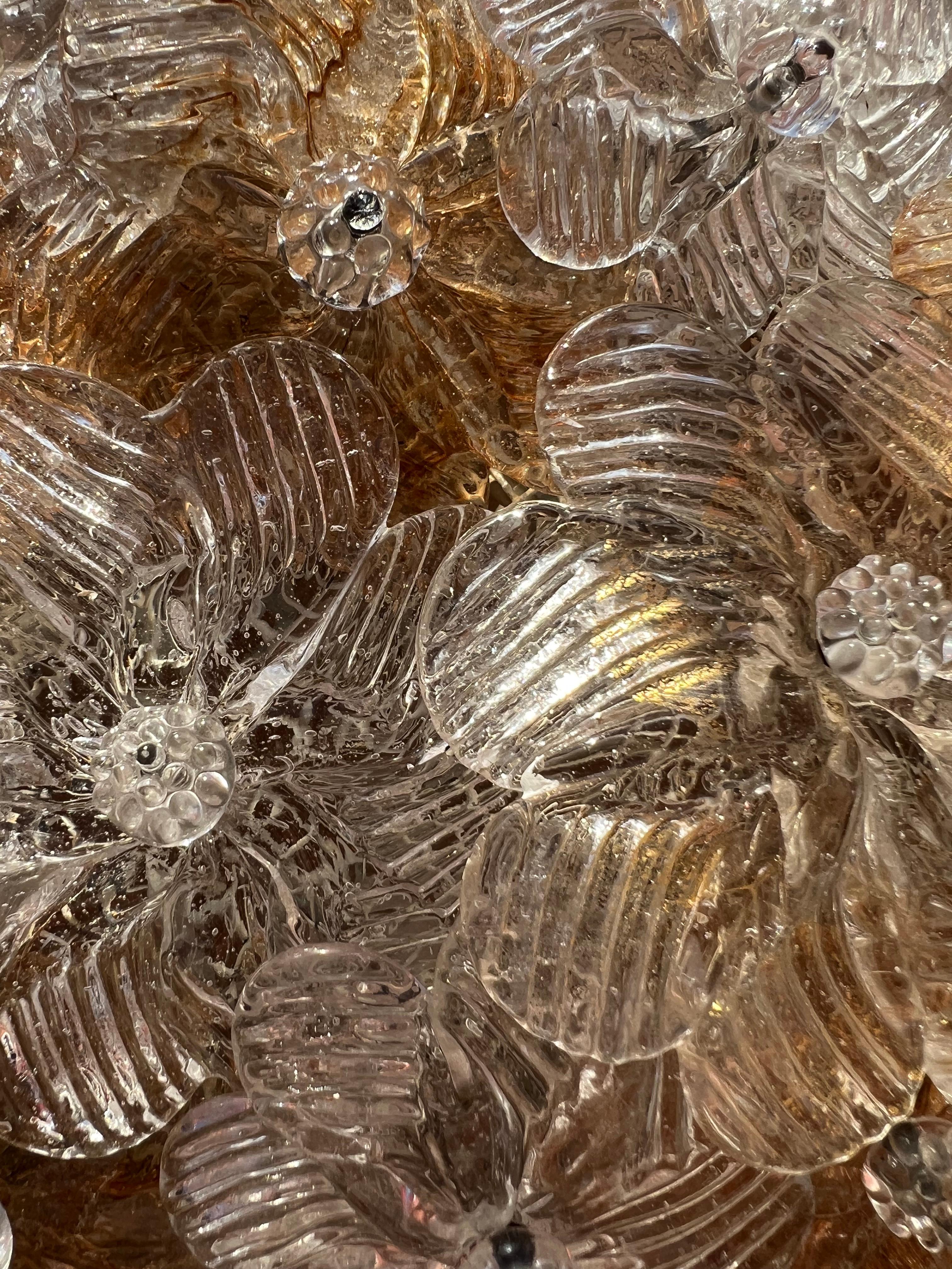Paire de plafonniers vénitiens. Murano 1950s en vente 3