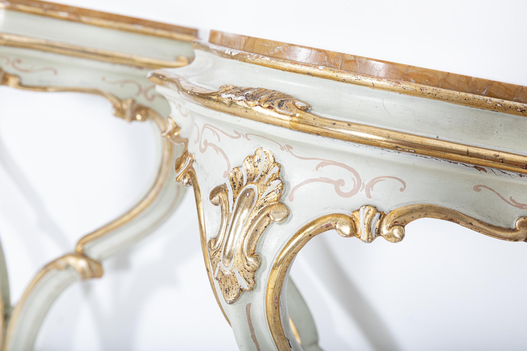 Pair Venetian Marble Wall Console Tables In Good Condition In Staffordshire, GB