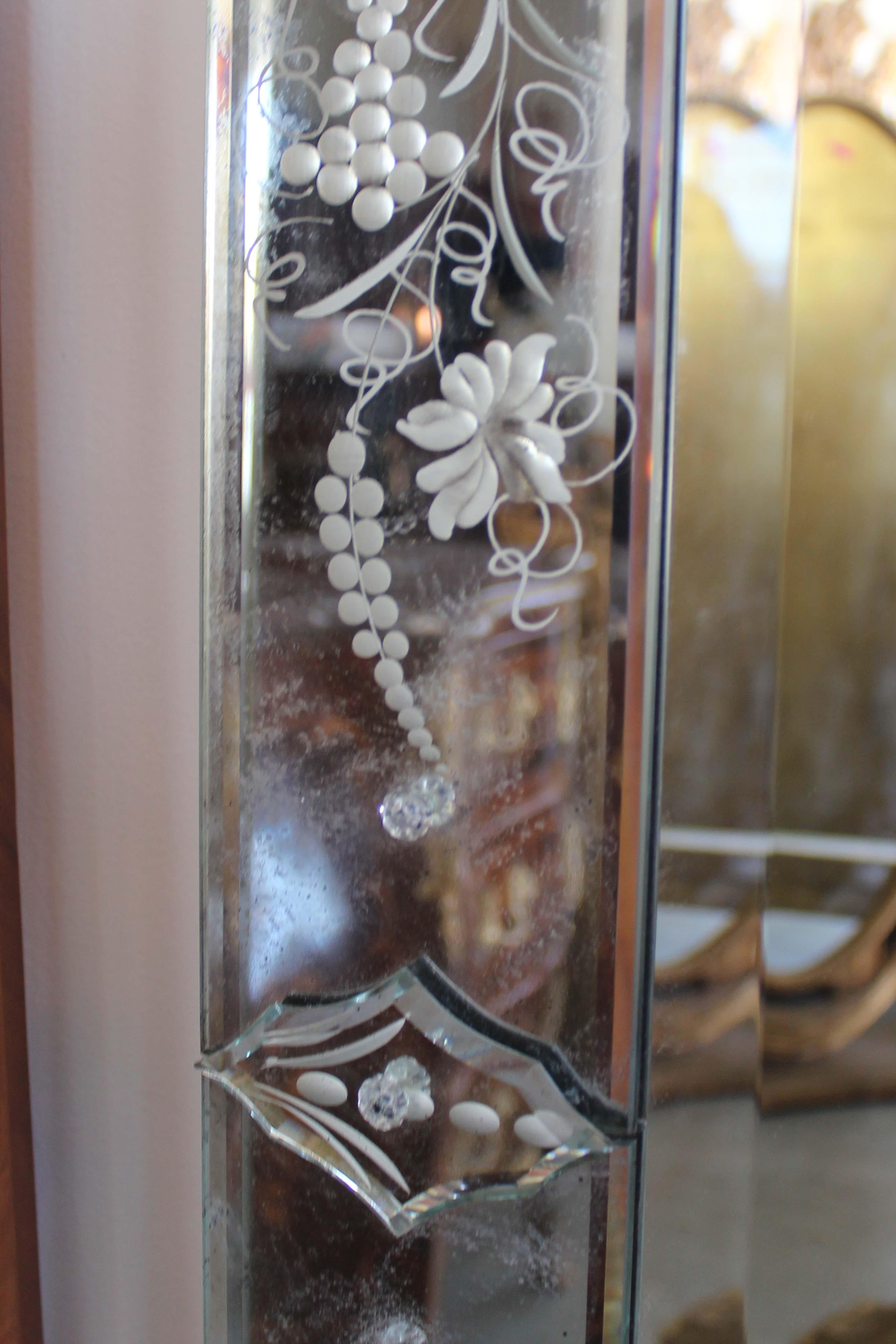 Italian Pair of Venetian Mirror For Sale