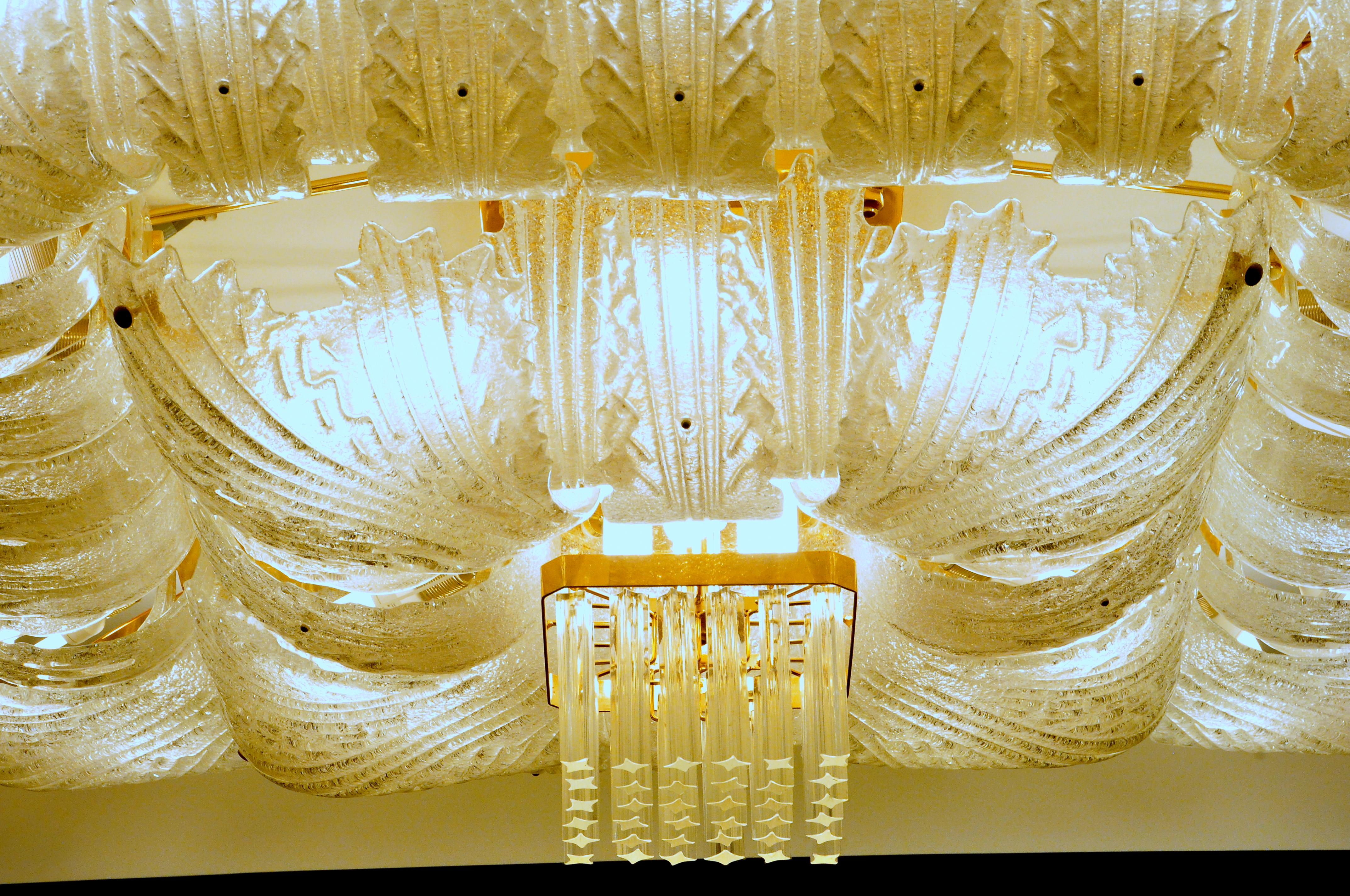 Contemporary Pair of Venetian Murano Glass Ceiling Light