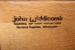 Pair Venetian Style Painted with Travertine top Night stands by John Widdicomb