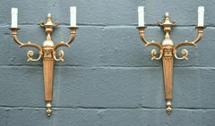 Pair Versace Bronze Medusa Figural Wall Sconces