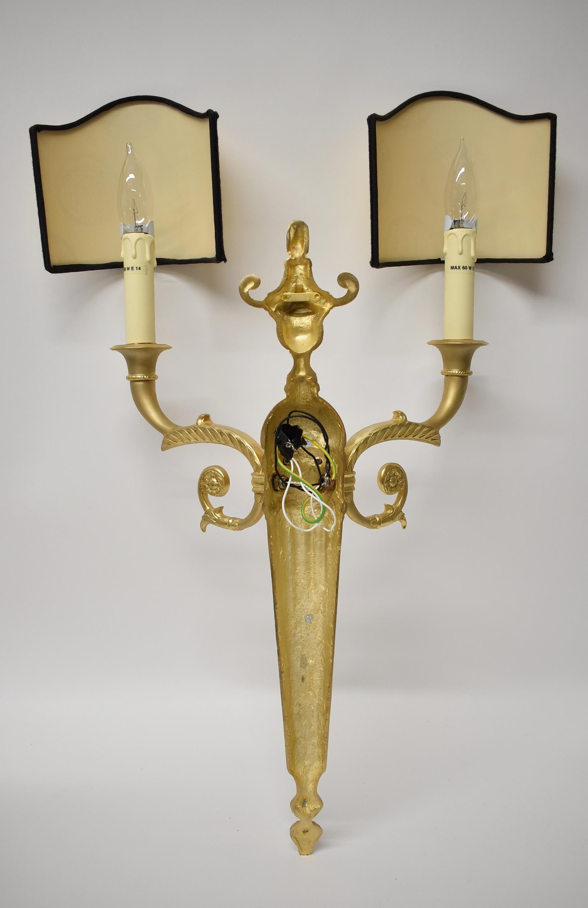 Pair Versace Bronze Medusa Figural Wall Sconces In Excellent Condition In Toledo, OH